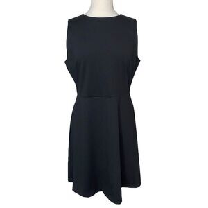 GAP Womens Size 12 True Black Knit Dress Fit & Flare Sleeveless Career Office